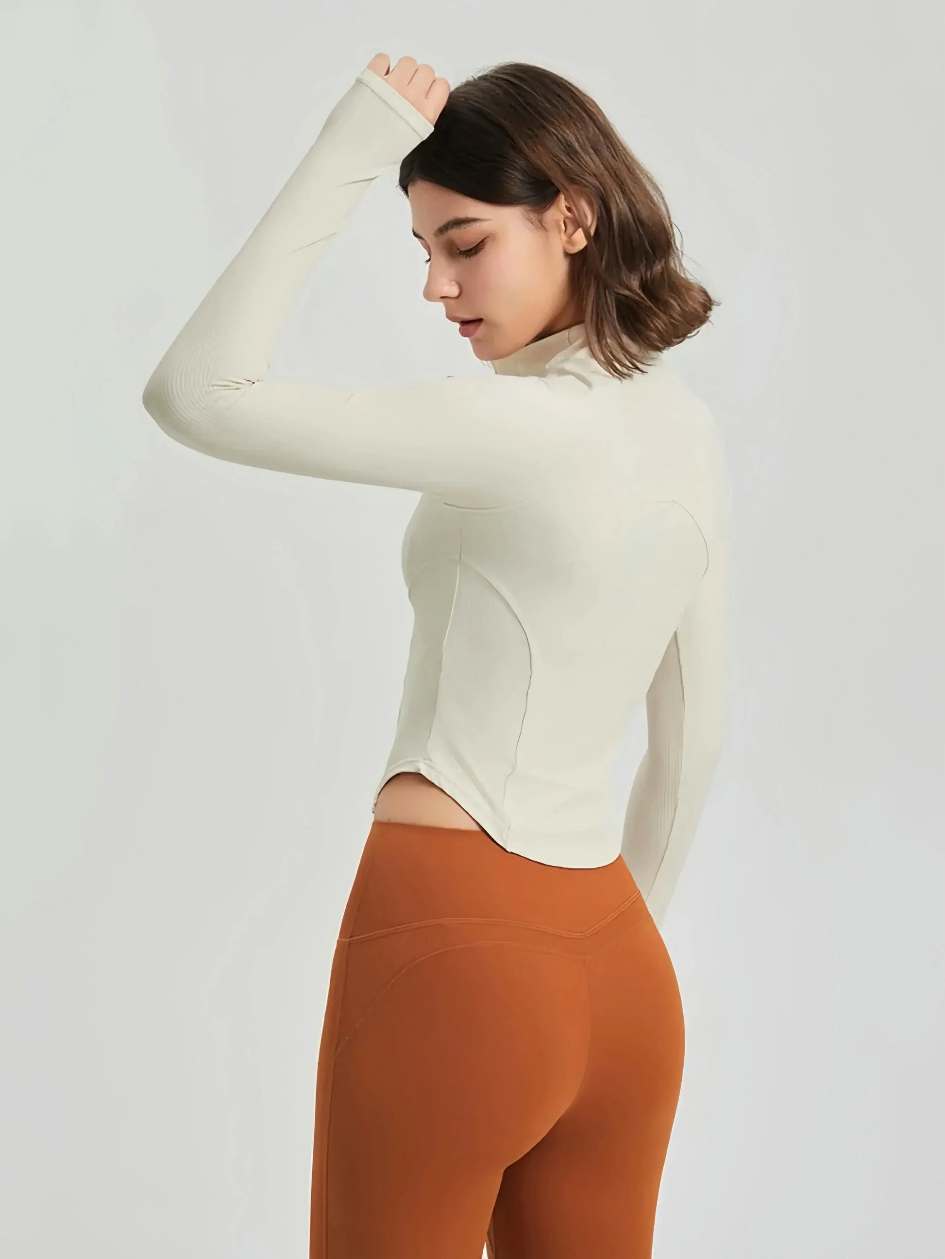 Yoga clothes, women's autumn and winter sports tops, slim fit zipper, casual long sleeved jackets, running and fitness clothes Little Addiction