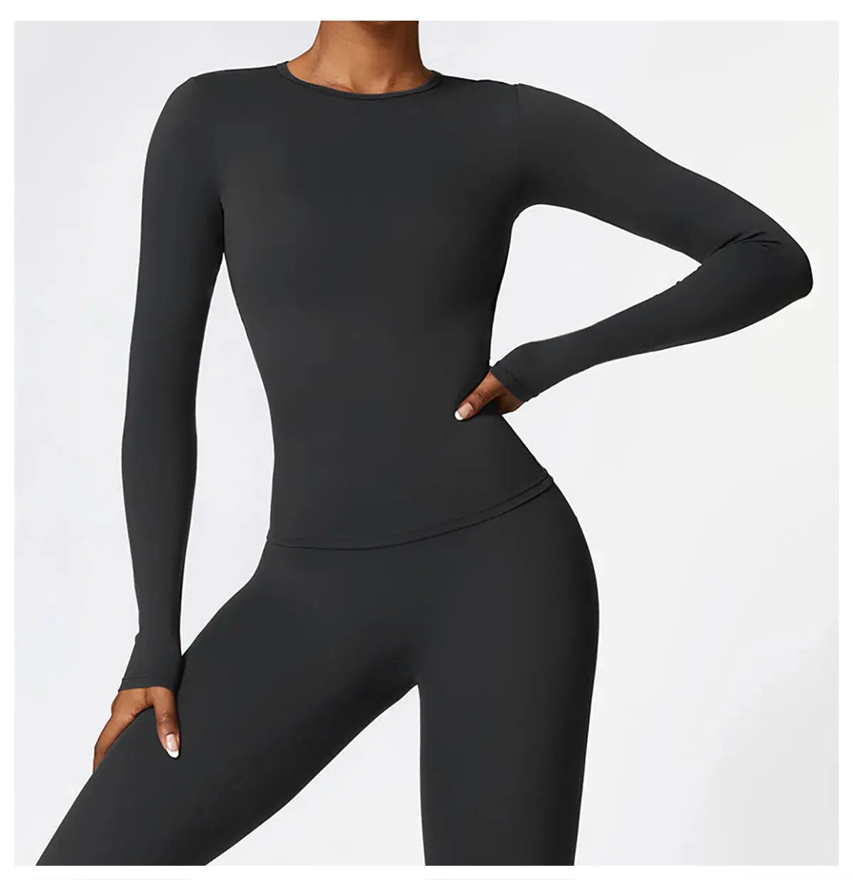 NCLAGEN Yoga Shirts For Women Long Sleeve Winter Fitness Running Gym Clothes Workout Dry Fit Breathable High Elastic Sports Top Little Addiction