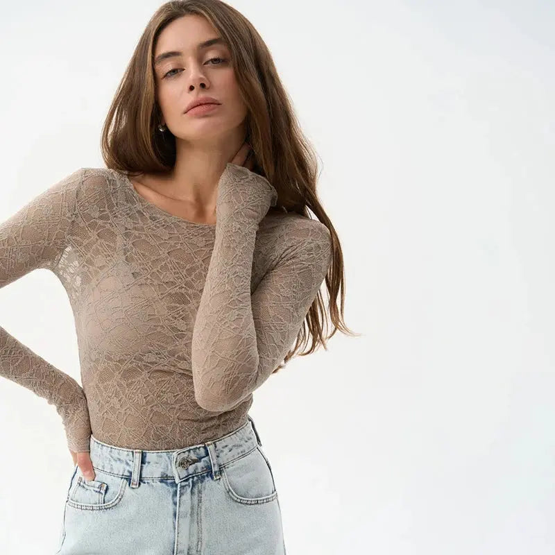 Lace Elegant Long Sleeve Top Little Addiction