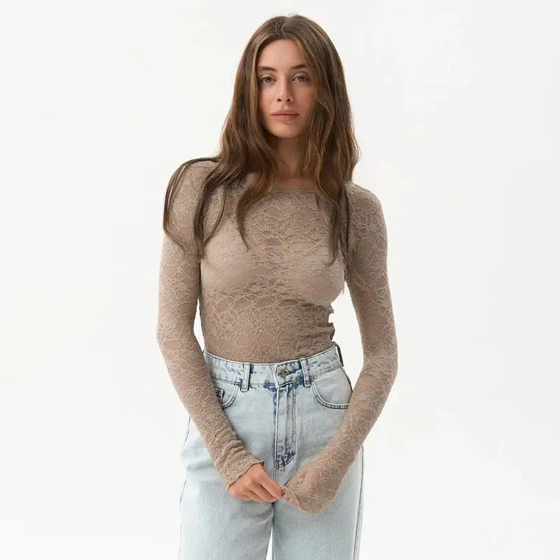 Lace Elegant Long Sleeve Top Little Addiction