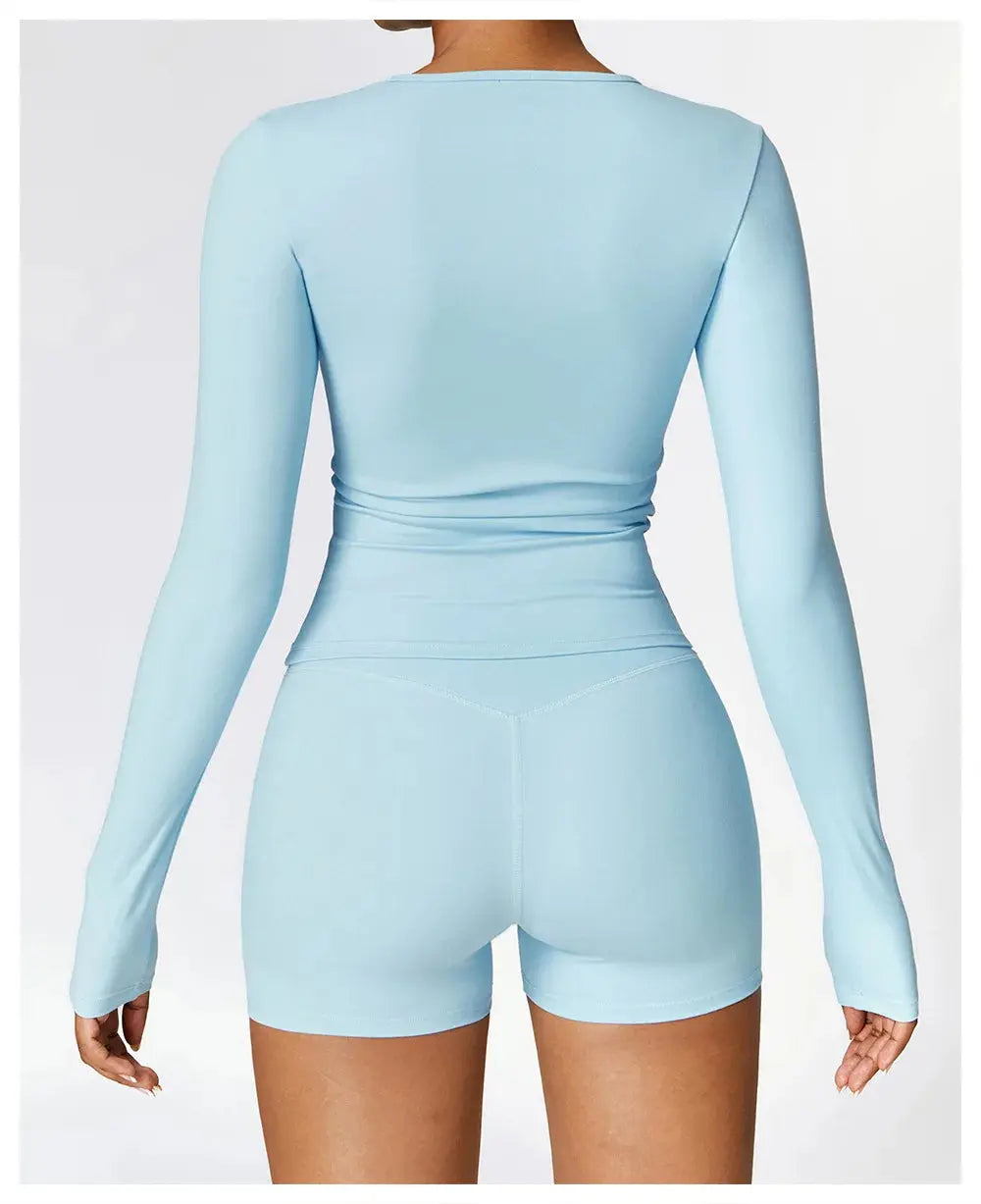 NCLAGEN Yoga Shirts For Women Long Sleeve Winter Fitness Running Gym Clothes Workout Dry Fit Breathable High Elastic Sports Top Little Addiction
