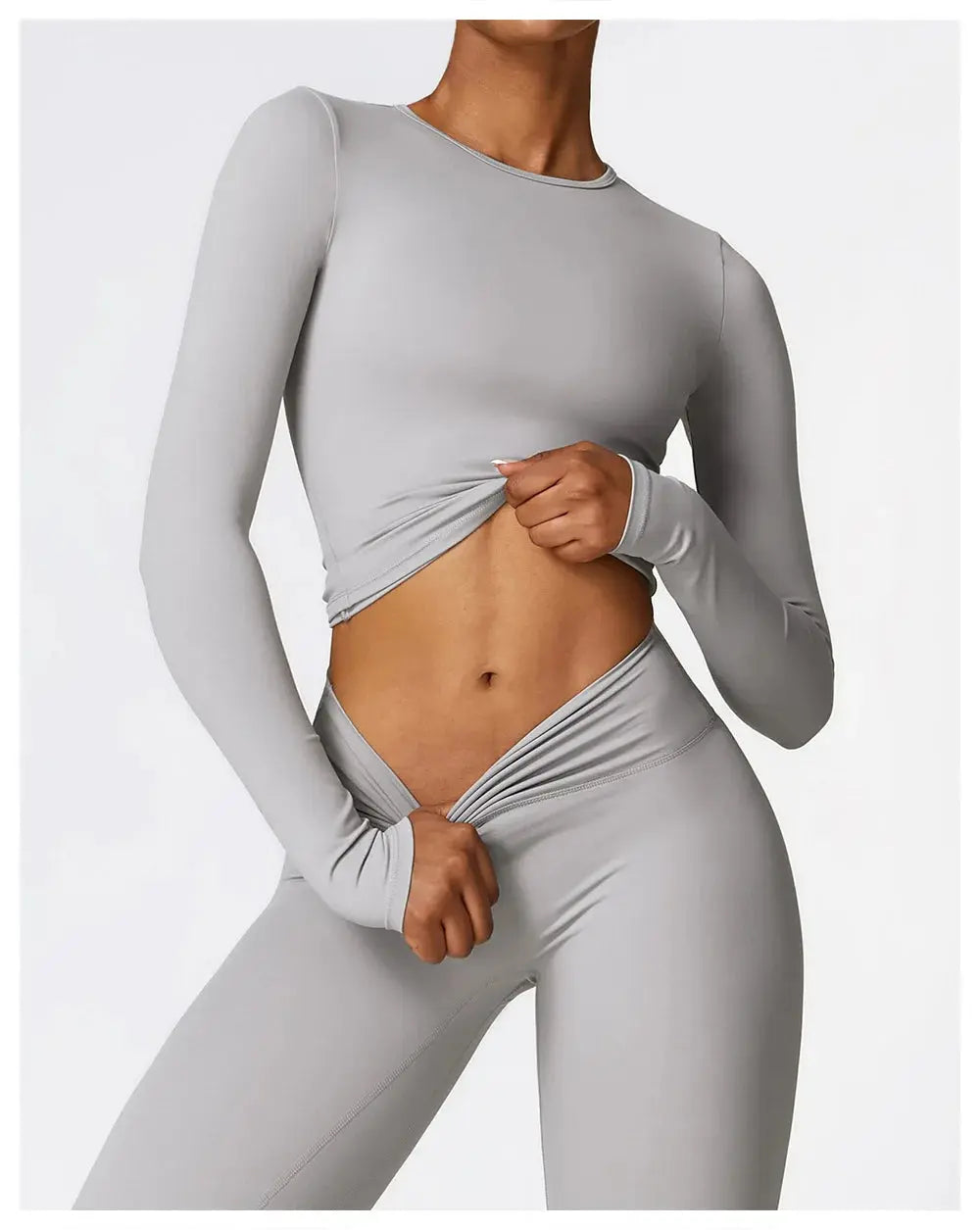 NCLAGEN Yoga Shirts For Women Long Sleeve Winter Fitness Running Gym Clothes Workout Dry Fit Breathable High Elastic Sports Top Little Addiction