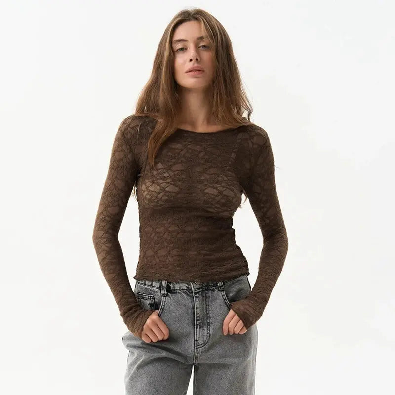 Lace Elegant Long Sleeve Top Little Addiction