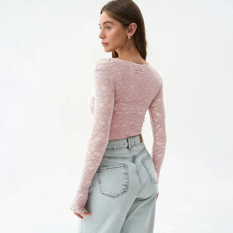 Lace Elegant Long Sleeve Top Little Addiction