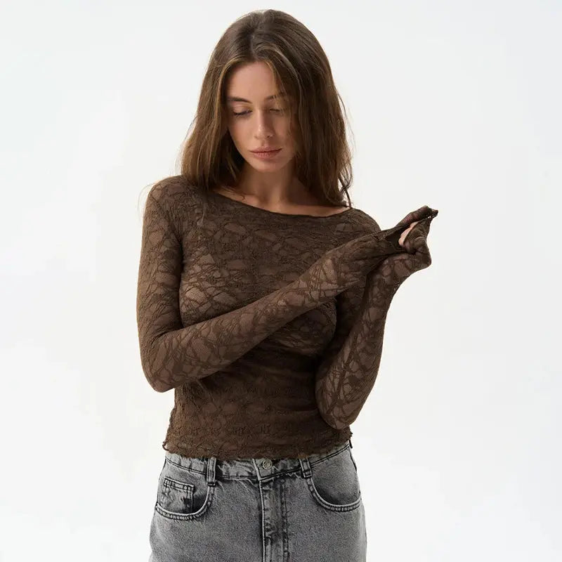 Lace Elegant Long Sleeve Top Little Addiction