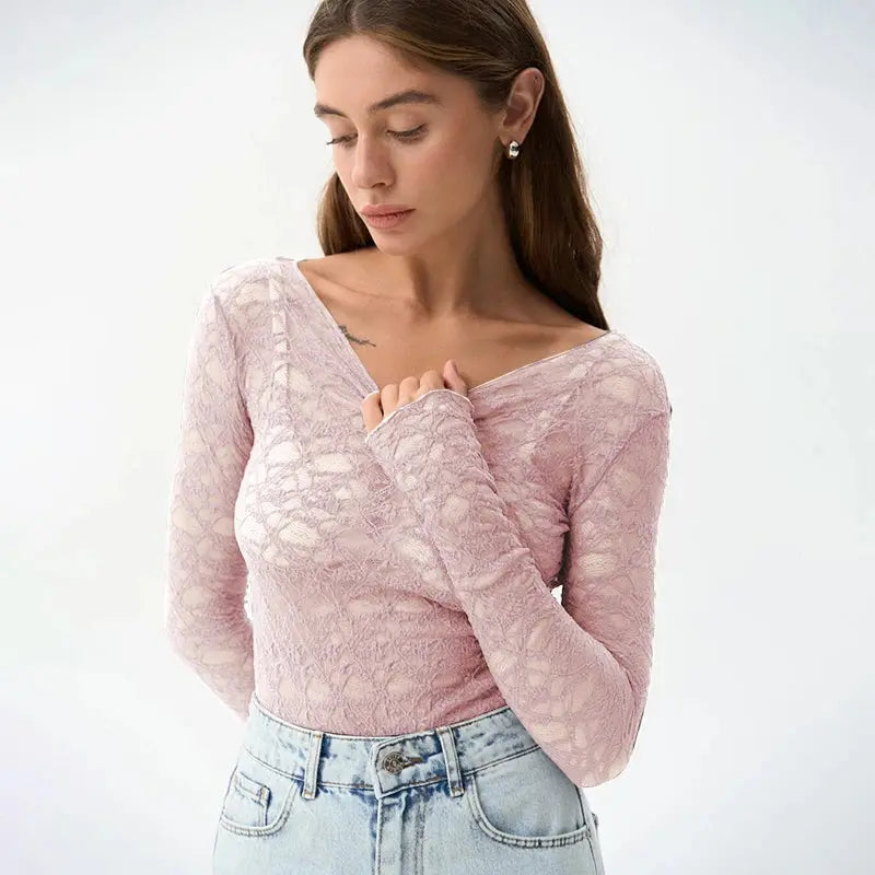 Lace Elegant Long Sleeve Top Little Addiction
