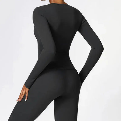 NCLAGEN Yoga Shirts For Women Long Sleeve Winter Fitness Running Gym Clothes Workout Dry Fit Breathable High Elastic Sports Top Little Addiction