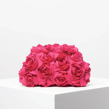 Elegant rose clutch bag, Wedding party dinner bag, Women's clip bag, perfect gift for women (random pattern) Little Addiction