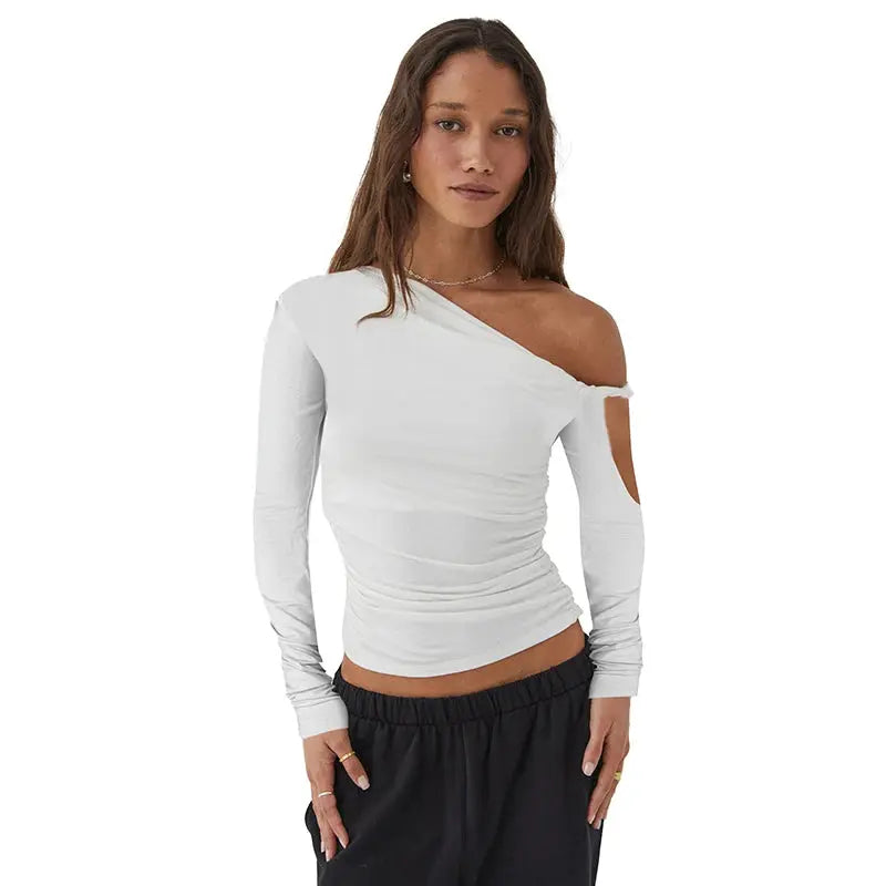 Casual Summer Off Shoulder Ruched Crop Tops Little Addiction