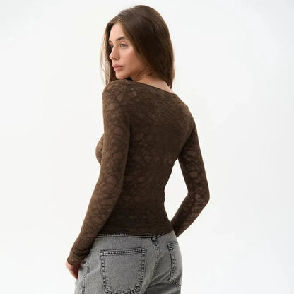 Lace Elegant Long Sleeve Top Little Addiction