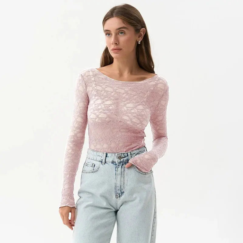 Lace Elegant Long Sleeve Top Little Addiction