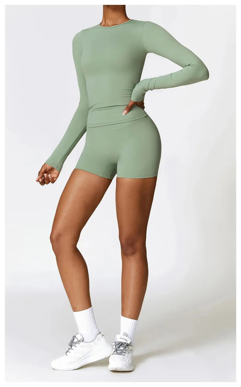 NCLAGEN Yoga Shirts For Women Long Sleeve Winter Fitness Running Gym Clothes Workout Dry Fit Breathable High Elastic Sports Top Little Addiction