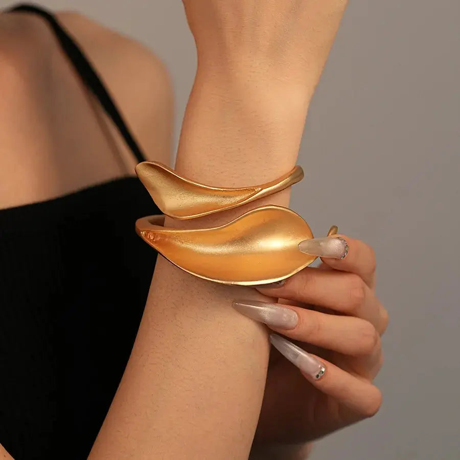 Sculptural Wave Cuff Bracelet Little Addiction