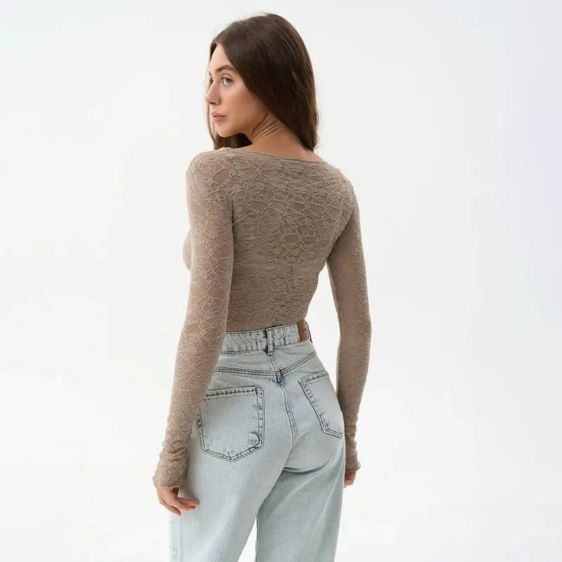 Lace Elegant Long Sleeve Top Little Addiction