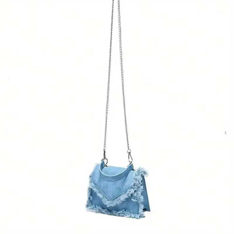 Denim Tassel Crossbody Bag Little Addiction