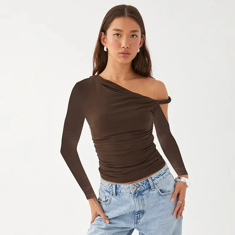Casual Summer Off Shoulder Ruched Crop Tops Little Addiction