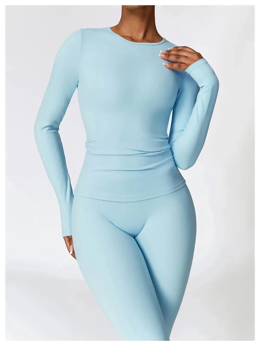 NCLAGEN Yoga Shirts For Women Long Sleeve Winter Fitness Running Gym Clothes Workout Dry Fit Breathable High Elastic Sports Top Little Addiction