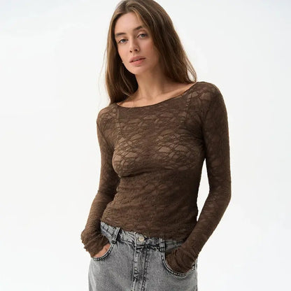 Lace Elegant Long Sleeve Top Little Addiction