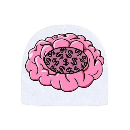 Y2K Retro Brain Print Beanie - Little Addiction